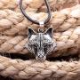 HAQUIL Wolf Necklace, Viking Wolf Head Pendant, Faux Leather Cord, Wolf Jewelry Gift