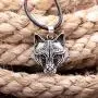 HAQUIL Wolf Necklace, Viking Wolf Head Pendant, Faux Leather Cord, Wolf Jewelry Gift