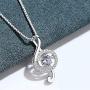 Musical Note Pendant Necklace Silver Cubic Zirconia Music Note Jewelry Gifts for Music Lover Women Girl 18 inches