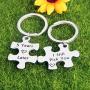 Zuo Bao 1,5,10,20 Years Later I Still Pick You Key Ring Stainless Steel Jigsaw Puzzle Piece Matching Pendant Keychain Set Couple Jewelry