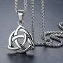 Stainless Steel Celtic Knot Irish Triquetra Lucky Love Pendant (LARGE) Necklace, 24'' Chain, aap126 Stainless Steel Celtic Knot Irish Triquetra Lucky Love Pendant (LARGE) Necklace, 24'' Chain, aap126
