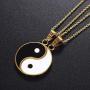 2pcs Yin Yang Matching Couples Puzzle Pendant Necklace Stainless Steel Sun and Moon for His and Hers Lover Best Friends Friendship Jewelry