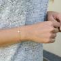 Women Dainty Bracelet,14k Gold Plated/Sterling Silver Cute Satellite Bracelet Beads Chain Layered Coin Charm Link Bracelet Minimal Jewelry