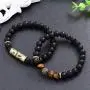 Finrezio 4PCS Bead Bracelet Men Women Black Matte Onyx Tiger Eye Crown King Panther Charm Elastic Adjustable Natural Stone Beads Bracelets Set Finrezio 4PCS Bead Bracelet Men Women Black Matte Onyx Tiger Eye Crown King Panther Charm Elastic Adjustable Natural Stone Beads Bracelets Set