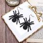 MDPOO Spider Earrings for Women Witch Jewelry Halloween Drop Earrings Black Spider Dangle Earrings