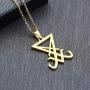 FAANCU Satanic Pendant Necklaces Sigil of Lucifer Leviathan Cross Seal of Satan Symbol Stainless Steel Necklace Chain, 20/24inch