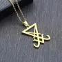 FAANCU Satanic Pendant Necklaces Sigil of Lucifer Leviathan Cross Seal of Satan Symbol Stainless Steel Necklace Chain, 20/24inch