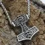 Viking Thor`s Hammer Hand Carved 7 Skull Head Pendant Antique Silver Metal Chain Rune Viking Thor`s Hammer Hand Carved 7 Skull Head Pendant Antique Silver Metal Chain Rune