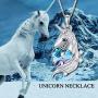 TOUPOP [Horse/Giraffe/Unicorn] Necklace s925 Sterling Silver Pendant Necklace Jewelry with Heart Crystal, Birthday Christmas Valentines Day Mother’s day Gifts for her Mom Women Teen Girls Animal Lovers