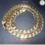  Gold Chain Necklace 11mm Miami Cuban Link 14k Real Gold Plated for Men Women Teen. Diamond Cut