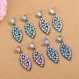 mecresh Pink Vintage Dangle Earrings Marquise Cubic Zirconia Leaf Hollow Drop Earrings for Women Girl…