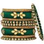 Aheli Royal Design Silk Thread Bangle Set Saree Matching Chuda Indian Traditional Wedding Fashion Jewelry for Women