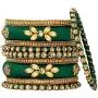Aheli Royal Design Silk Thread Bangle Set Saree Matching Chuda Indian Traditional Wedding Fashion Jewelry for Women