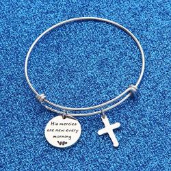 WUSUANED Lamentations 3:23 Scripture Bracelet His Mercies are New Every Morning Christian Jewelry