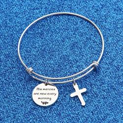 WUSUANED Lamentations 3:23 Scripture Bracelet His Mercies are New Every Morning Christian Jewelry