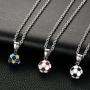 IFUAQZ Unisex Stainless Steel Soccer Ball Pendant Free Link Chain Necklace Football Jewelry for Men Boys