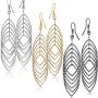Fashion Costume Jewelry Dangle Drop Earrings Set For Women Teen Silver Gold And Black Tones