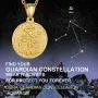 GOLDCHIC JEWELRY Personalized Zodiac Coin Necklace, Coin Pendant, Horoscope Astrology Necklace, Gold Medallion Zodiac Necklace