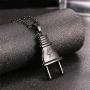 U7 Men Cool Plug Pendant Stainless Steel/Black Gun Plated/ 18K Gold Plated Hip Hop Necklace