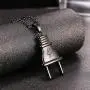 U7 Men Cool Plug Pendant Stainless Steel/Black Gun Plated/ 18K Gold Plated Hip Hop Necklace U7 Men Cool Plug Pendant Stainless Steel/Black Gun Plated/ 18K Gold Plated Hip Hop Necklace
