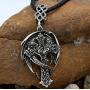GuoShuang Learther Chain Antique Men Nrose Celtic Dragon In Cross Necklace Guardian Crossreligious Jewelry