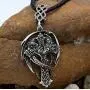GuoShuang Learther Chain Antique Men Nrose Celtic Dragon In Cross Necklace Guardian Crossreligious Jewelry