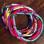 The Woos Surfer Choker Lightweight Soft Polymer Clay Necklace Colorful African Vinyl Disc 6mm Beades Necklace Collar Adjustable Handmade Boho Beach Jewelry for Women Girls