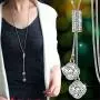 Z-Jeris Womens Crystal Flower Jewelry Tassel Pendant Long Chain Necklace Z-Jeris Womens Crystal Flower Jewelry Tassel Pendant Long Chain Necklace