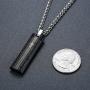 Aoiy Mens Stainless Steel Our Father Lords Prayer and Cross Pendant Necklace, 24'' Chain