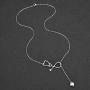 SXNK7 Stainless Steel Stethoscope Lariat Necklace Heartbeat Pendant for Doctor Nurse Jewelry (Silver Tone)
