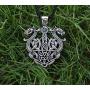 HAQUIL Dragon Necklace - Metal Alloy, Viking Double Dragon Pendant - PU Leather Cord, 19.7''