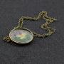 FM FM42 Natural Purple Pressed Dried Flower Round Pendant Necklace FN4032