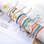 JOERICA 18 Pcs VSCO Braided Bracelet Wax Wave Strand Adjustable Friendship Bracelet Set Beach Shell Surf Wrap Bracelet Boho Handcrafted Jewelry for Women Men