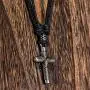 BlueRica Metal Wrapped Cross Pendant on Adjustable Cord Necklace BlueRica Metal Wrapped Cross Pendant on Adjustable Cord Necklace