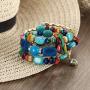 MIXIA Boho Multilayer Irregular Agate Beads Charm Bracelets for Women Vintage Jade Stone Man Bracelets Yoga Bangles Ethnic Jewelry