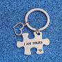 WUSUANED I Am Yours and You are Mine Matching Puzzle Piece Keychain Set His and Hers Jewelry Gift for Couples Boyftiend Girlfriend