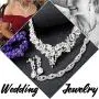 Fiasaso Crystal Bridal Jewelry Set for Women Rhinestone Necklace Earrings Bracelet Wedding Bridesmaid Fiasaso Crystal Bridal Jewelry Set for Women Rhinestone Necklace Earrings Bracelet Wedding Bridesmaid