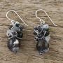 NOVICA Multi-Gem Quartz .925 Sterling Silver Cluster Earrings, Lovely Blend in Black