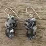 NOVICA Multi-Gem Quartz .925 Sterling Silver Cluster Earrings, Lovely Blend in Black NOVICA Multi-Gem Quartz .925 Sterling Silver Cluster Earrings, Lovely Blend in Black