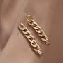 Minimalist Gold Chunky Link Long Chain Drop Earrings for Women Girls Simple Metal Chain Dangling Tassel Earrings Jewelry