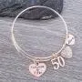 Infinity Collection 50th Birthday Gifts for Women, 50th Birthday Expandable Charm Bracelet, Fabulous and Fifty Bracelet, Perfect 50th Birthday Gift Idea for Her
