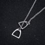 JOYID Stainless Steel Double Horseshoe Pendant Necklace Simple Horse Stirrup Jewelry for Women Girls Gift