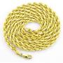Nuragold 10k Yellow Gold 5mm Rope Chain Diamond Cut Pendant Necklace, Mens Womens Lobster Lock 20'' 22'' 24'' 26'' 28'' 30''