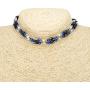 Magnetic Hematite Beaded Wrap Bracelet, Anklet or Necklace with Genuine Fresh Water Pearls & Blue Beads