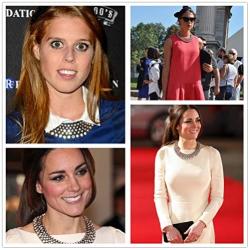 Fun Daisy Grand UK Princess Kate Middleton Hot Gold Tone Rhinestone Fashion Necklace