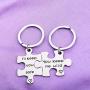 MAOFAED Sister Puzzle Keychain Couple Keychain Set You Keep Me Wild Ill Keep You Safe Keychain Set of 2
