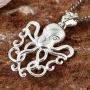 Shop LC Delivering Joy 925 Sterling Silver Stainless Steel Sea Lover Octopus Pendant with Necklace Women Jewelry for Gifts 20''
