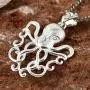 Shop LC Delivering Joy 925 Sterling Silver Stainless Steel Sea Lover Octopus Pendant with Necklace Women Jewelry for Gifts 20''