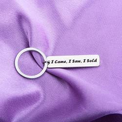 MAOFAED Realtor Gift Real Estate Agent Gift I Came I Saw I Sold Keychain for Him or Her