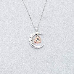 BAUNA Grandma Nana Heart Pendant Necklace I Love You To The Moon And Back Grandmother Jewelry from Granddaughter Grandson